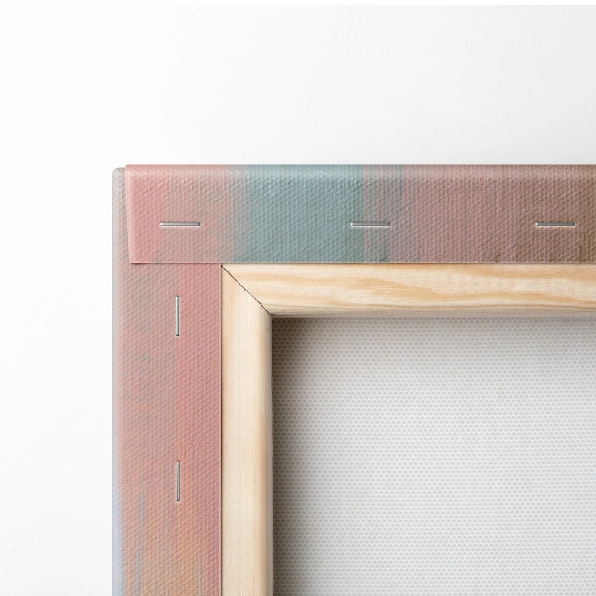 Koenigsegg jesko attack inspired wooden canvas frame with soft pink and muted green gradient and stitching details