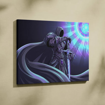 Vaporwave Neon Odyssey Canvas - Vaporwave Neon Purple Blue Living Room Retro Futurism Dreamy Mood Decor Vaporwave Art
