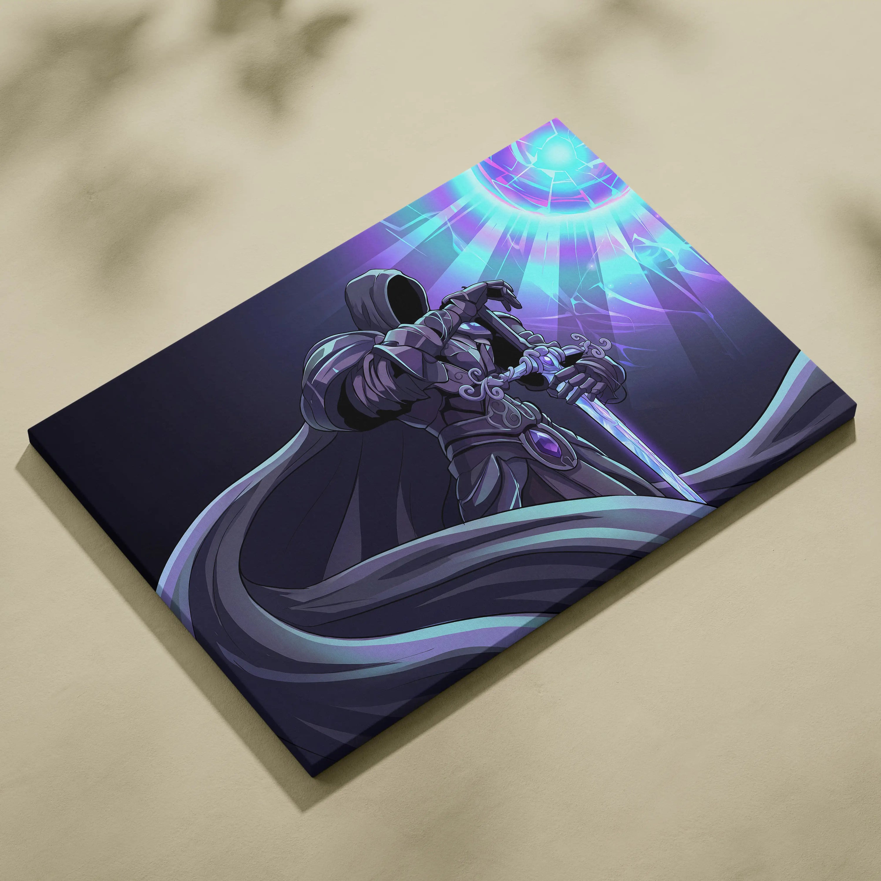 Vaporwave Neon Odyssey Canvas - Vaporwave Neon Purple Blue Living Room Retro Futurism Dreamy Mood Decor Vaporwave Art