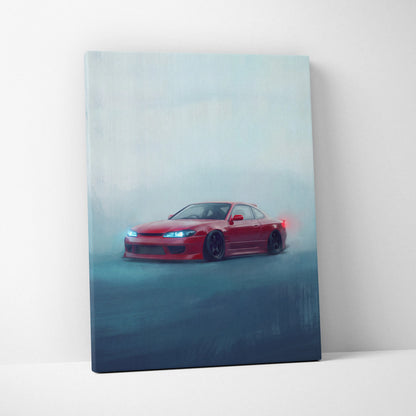 Nissan Silvia S15 Inspired Car Wall Art - Japanese Drift Vehicle Canvas Print for Living Room