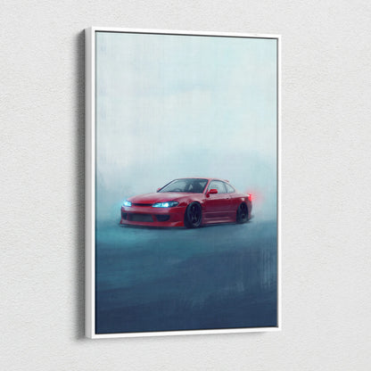Nissan Silvia S15 Inspired Car Wall Art - Japanese Drift Vehicle Canvas Print for Living Room