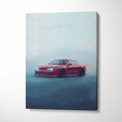 Nissan Silvia S15 Inspired Car Wall Art - Japanese Drift Vehicle Canvas Print for Living Room