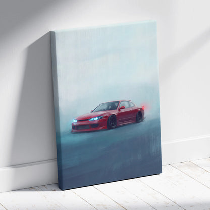 Nissan Silvia S15 Inspired Car Wall Art - Japanese Drift Vehicle Canvas Print for Living Room