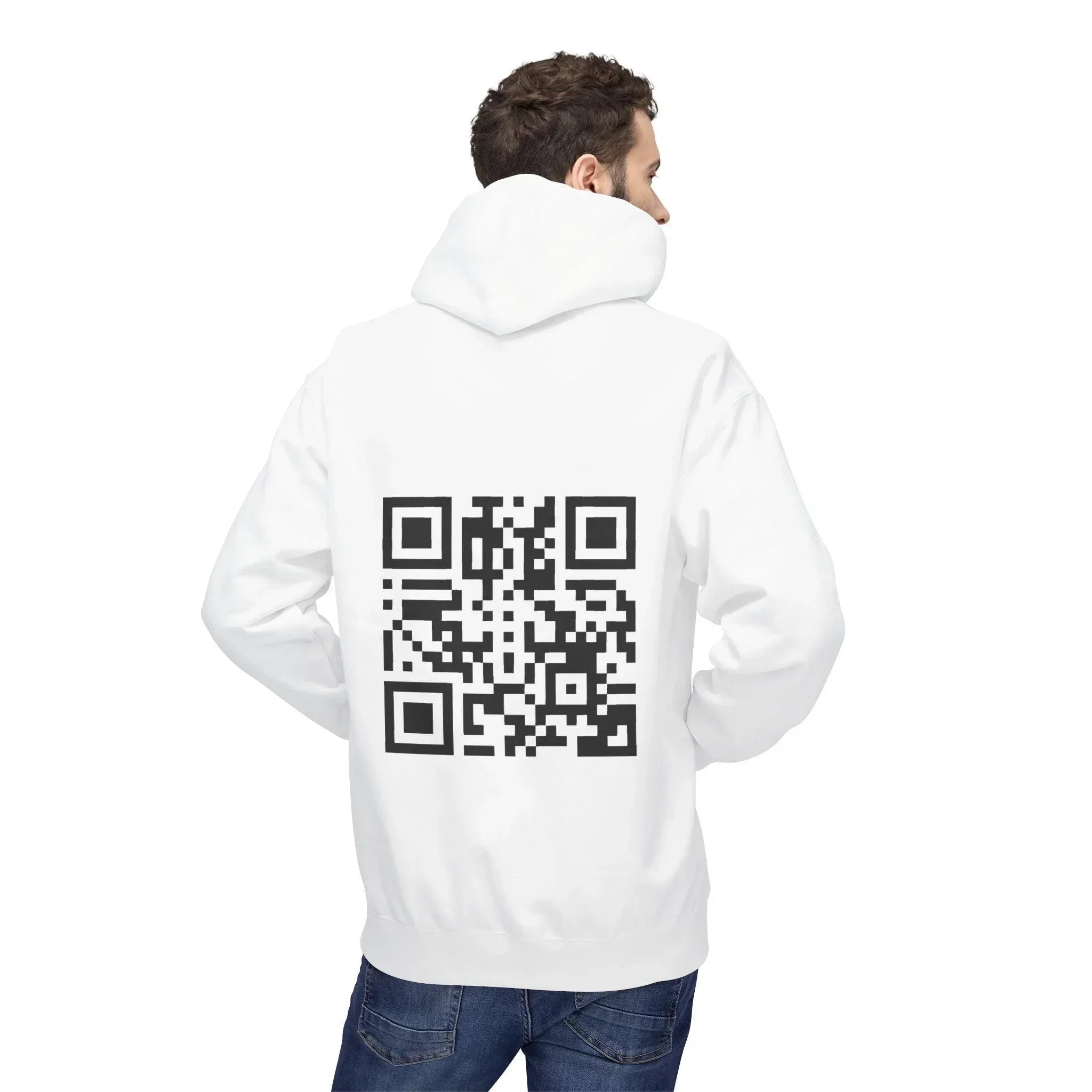 Rickroll QR Code Fleece Hoodie - Fun & Cozy Surprise Apparel