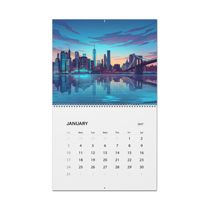 2027 Vaporwave Artwork Wall Calendar – Colorful Retro Futuristic Artwork