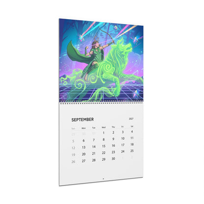 2027 Fantasy Artwork Calendar – Colorful Vaporwave Inspired Art & Neon Designs