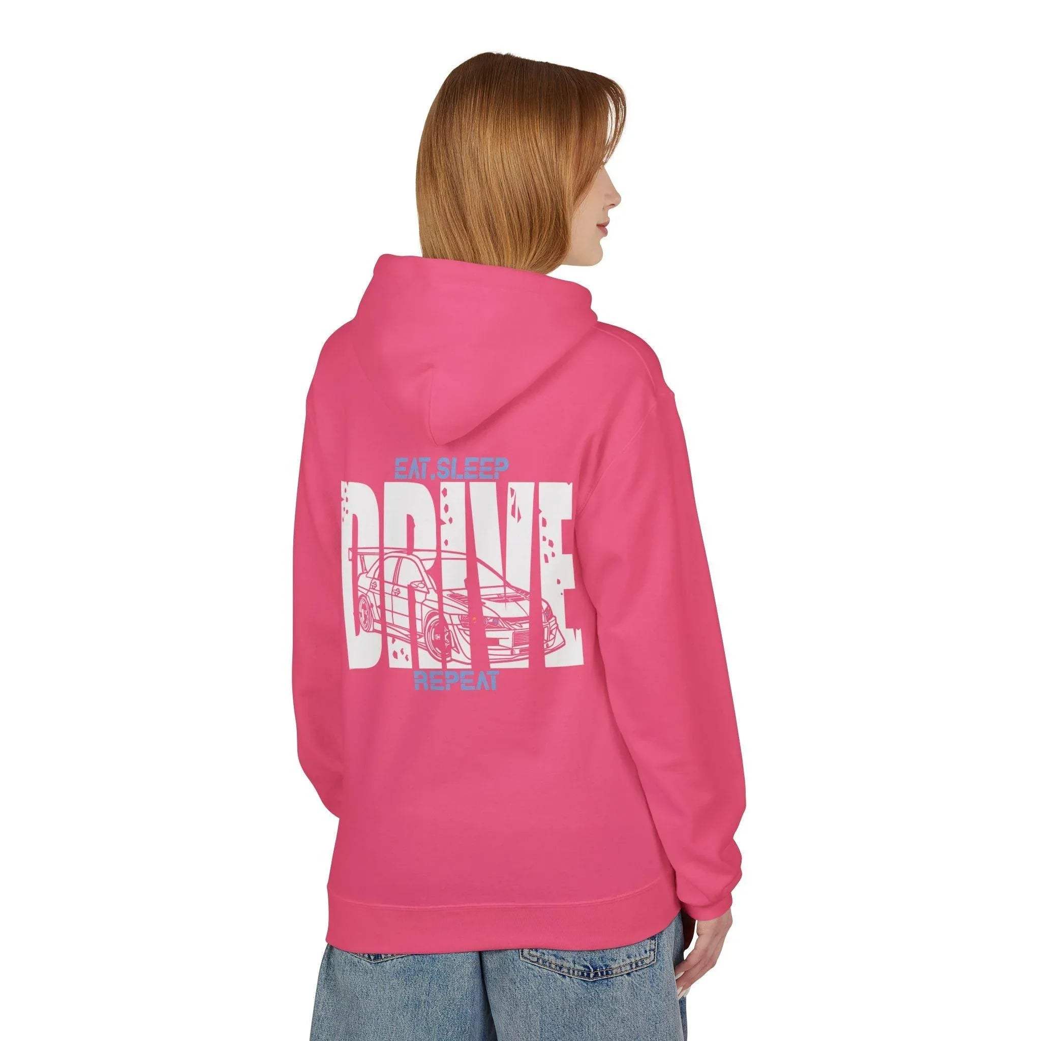 Widebody Mitsubishi Evo 9 DRIVE Fleece Hoodie for Automotive Enthusiasts