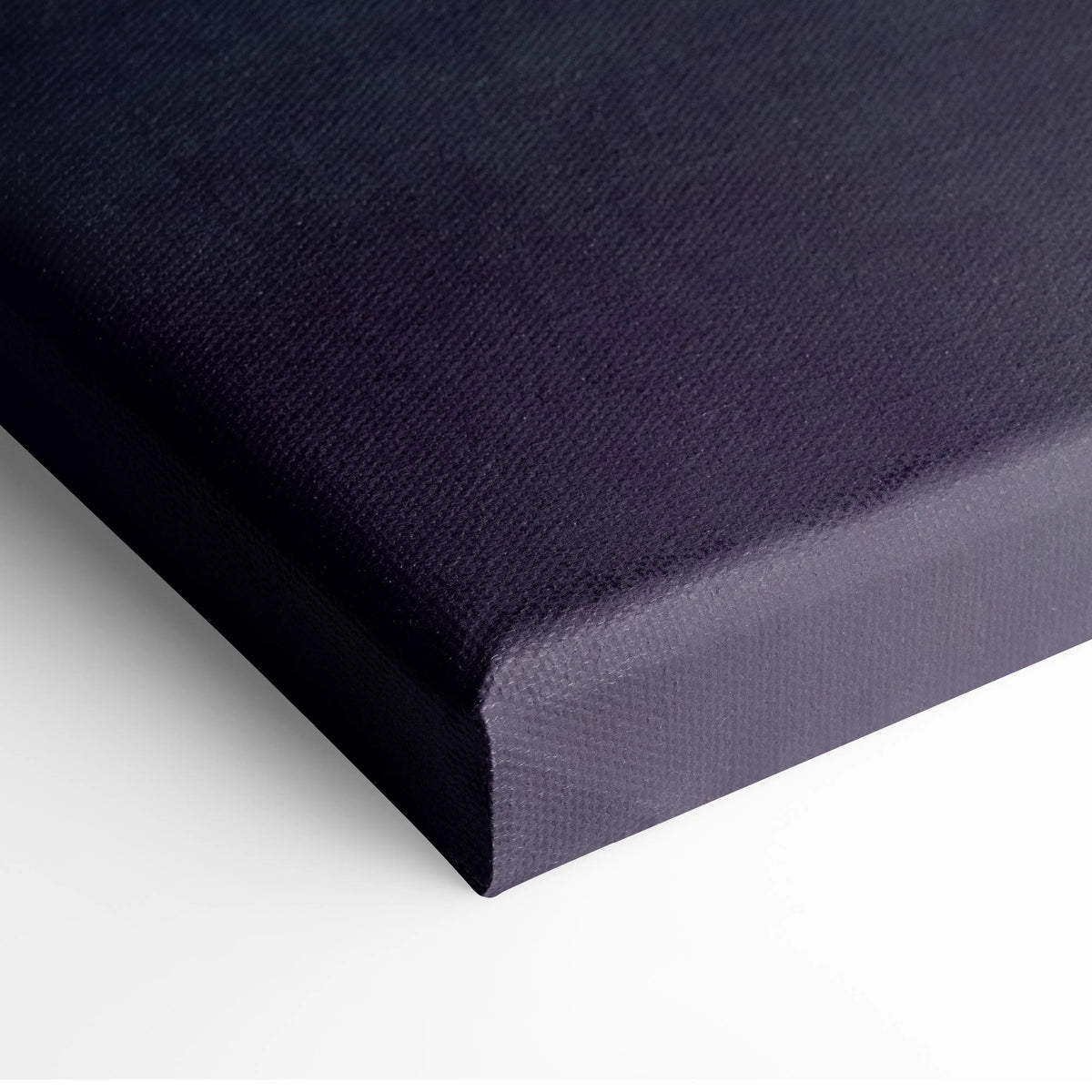 Dark navy canvas print with textured woven surface and raised edges Nissan GT-R R35 automotive wall art for garage