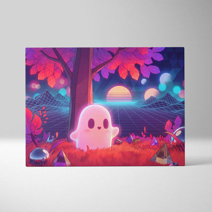 Vaporwave Neon Dream Canvas - Vaporwave Art Neon Pink Purple Blue Living Room Mood Dreamy Neon Atmosphere Decor