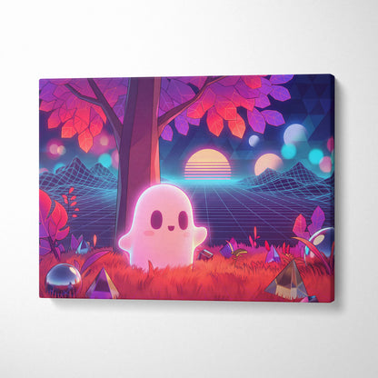 Vaporwave Neon Dream Canvas - Vaporwave Art Neon Pink Purple Blue Living Room Mood Dreamy Neon Atmosphere Decor