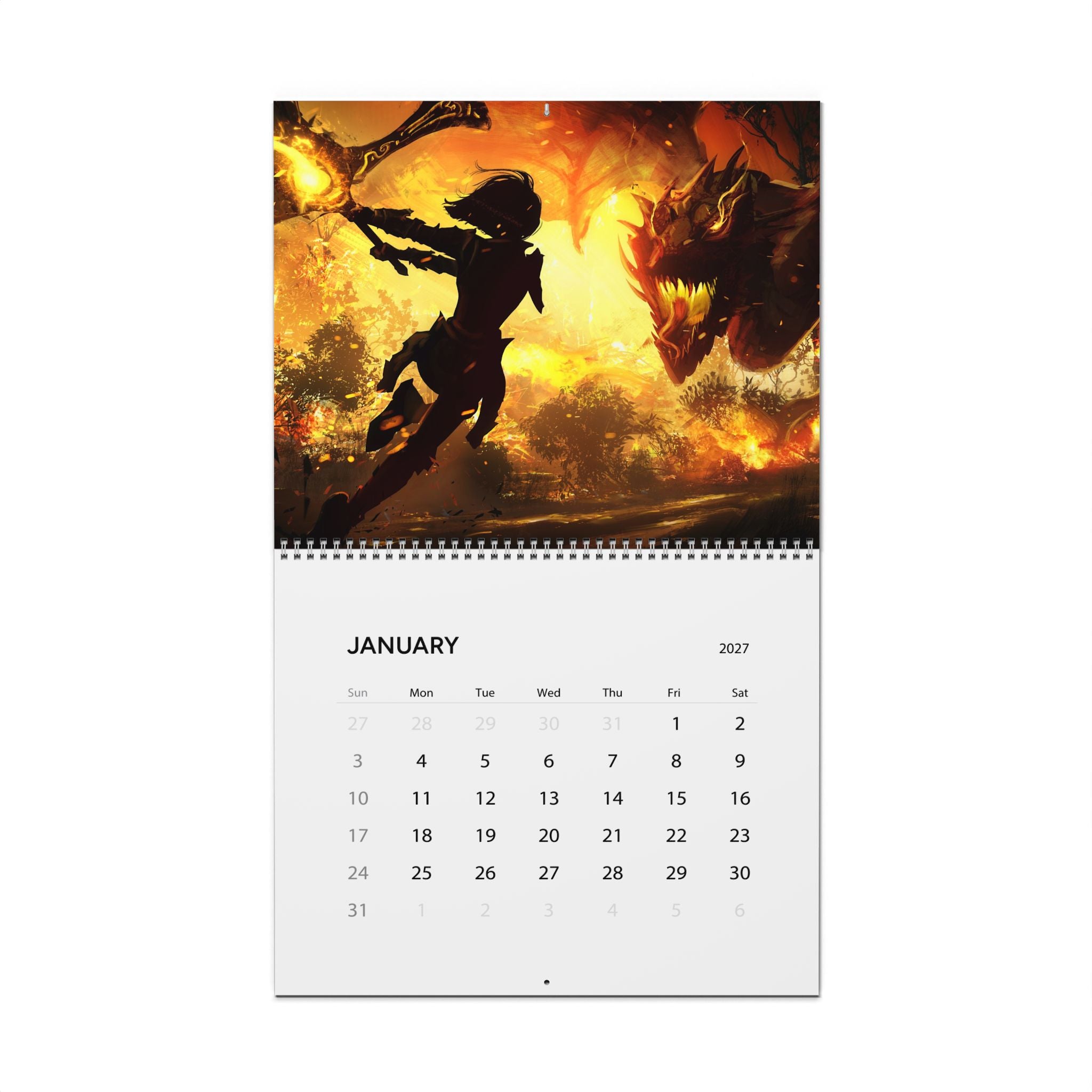 2027 Fantasy Artwork Wall Calendar – Epic Heroes, Magical Dreamscapes & Creative Fantasy Art