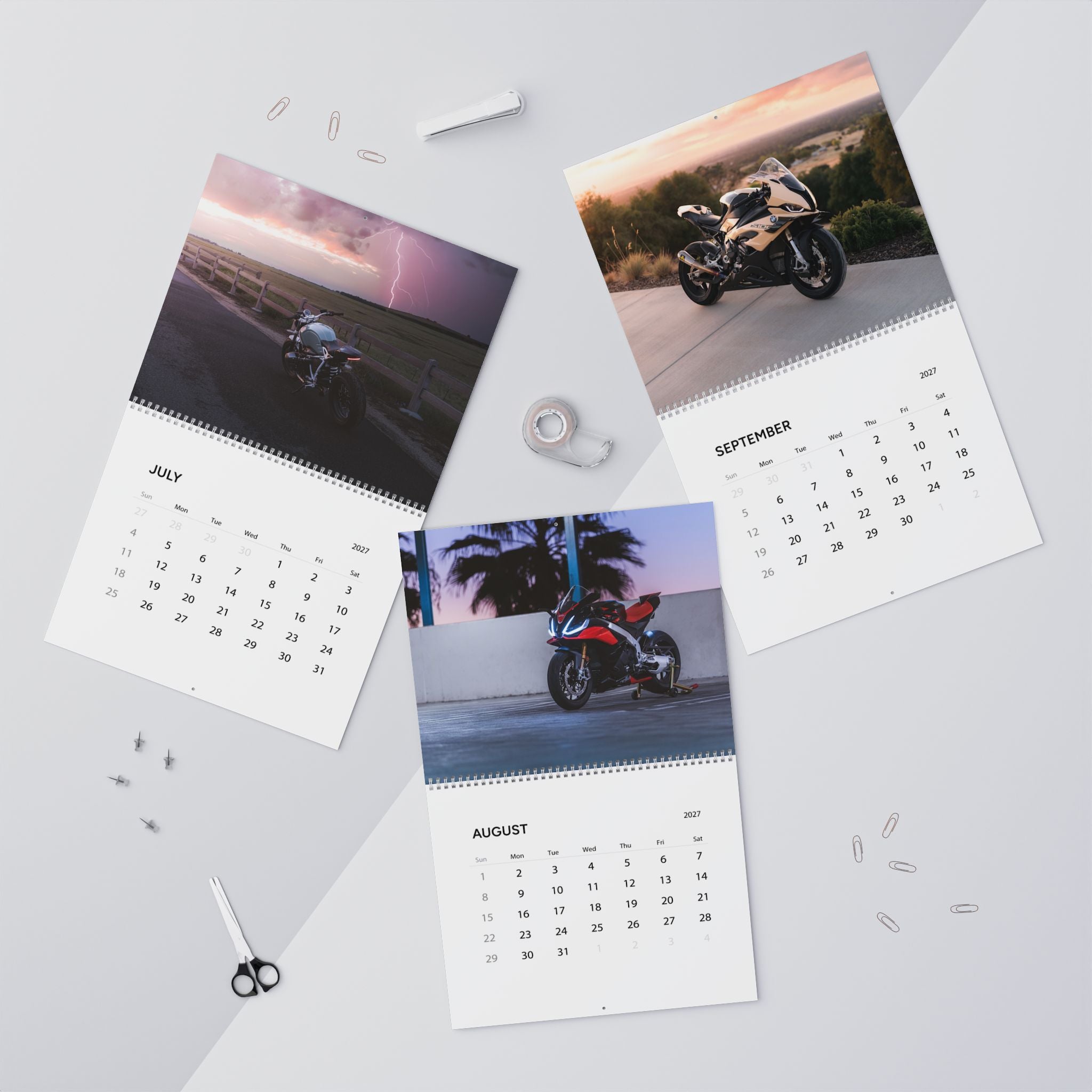 2027 Motorcycle Wall Calendar – Supersport Motorcycles, Sportbikes & High Performance Bike Artwork Collection