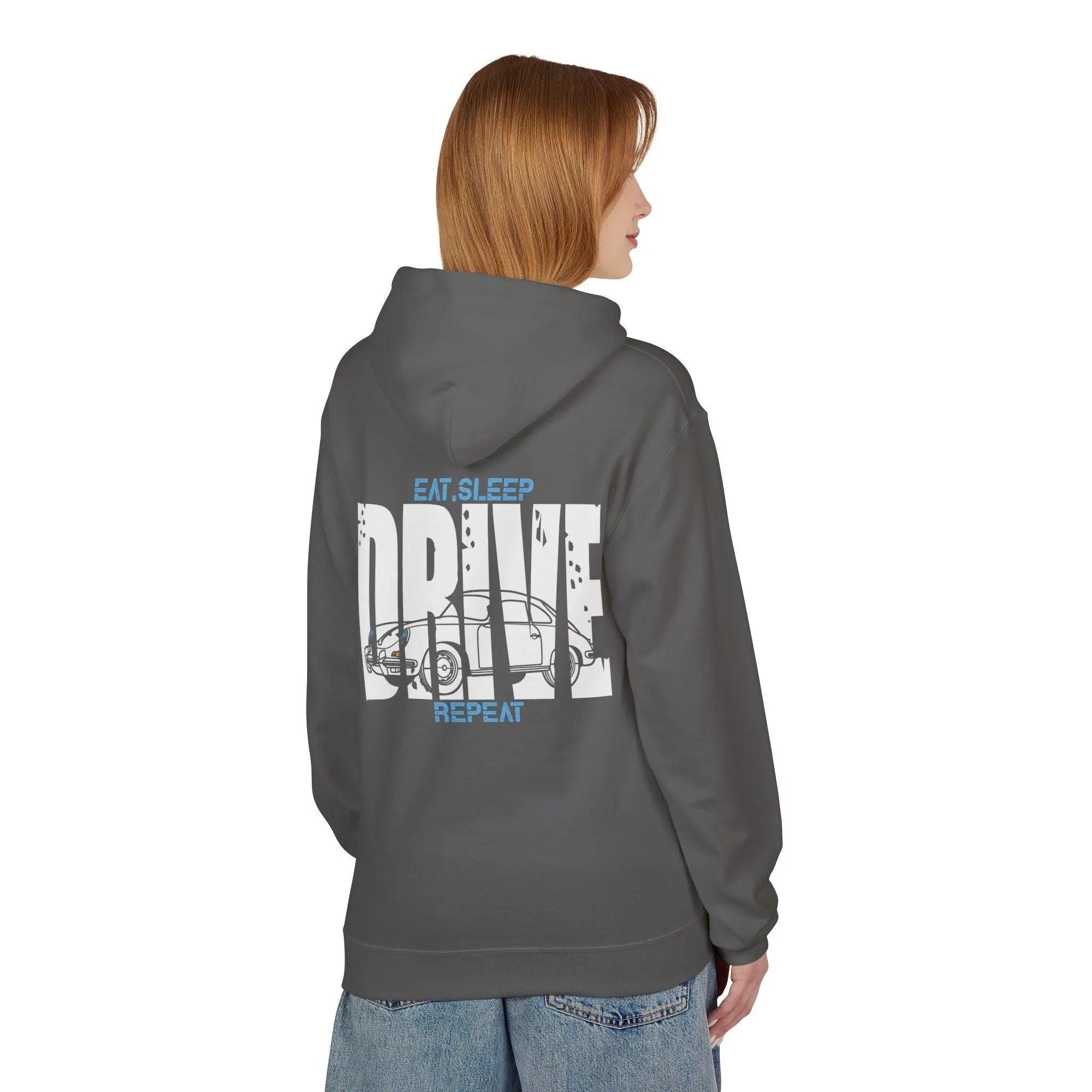 Classic Porsche 356 DRIVE Fleece Hoodie for Car Enthusiasts