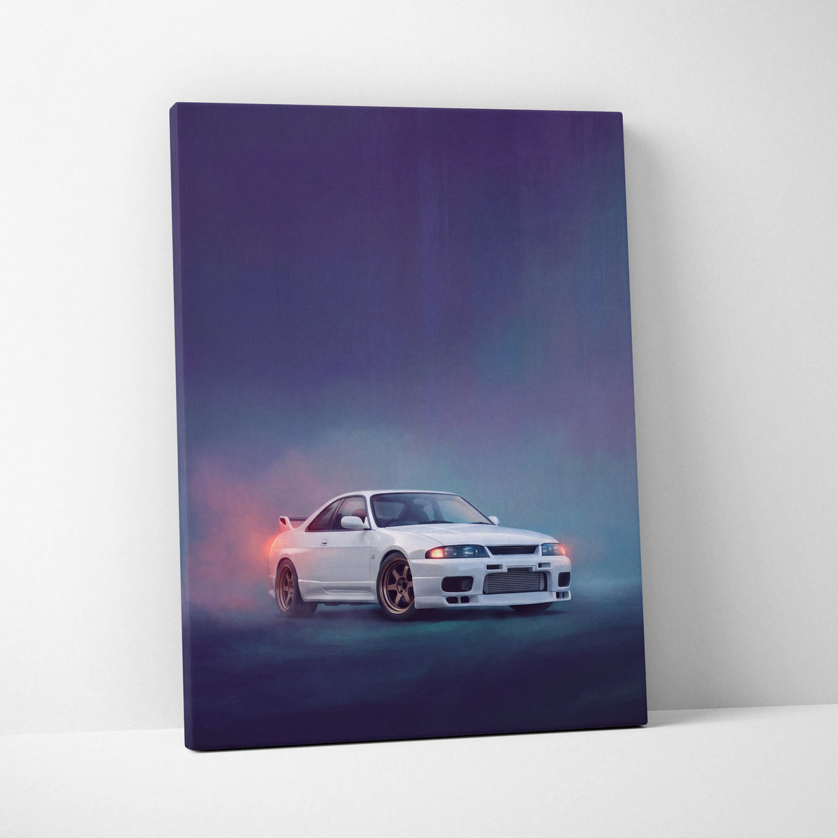 Nissan Skyline GT-R R33 Inspired Car Wall Art - Japanese JDM Canvas Print for Bedroom Decor