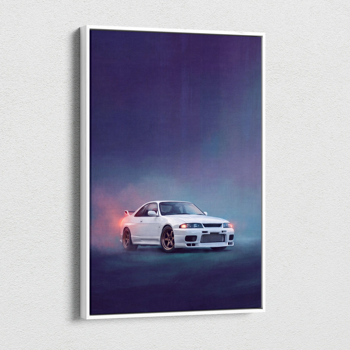 Nissan Skyline GT-R R33 Inspired Car Wall Art - Japanese JDM Canvas Print for Bedroom Decor