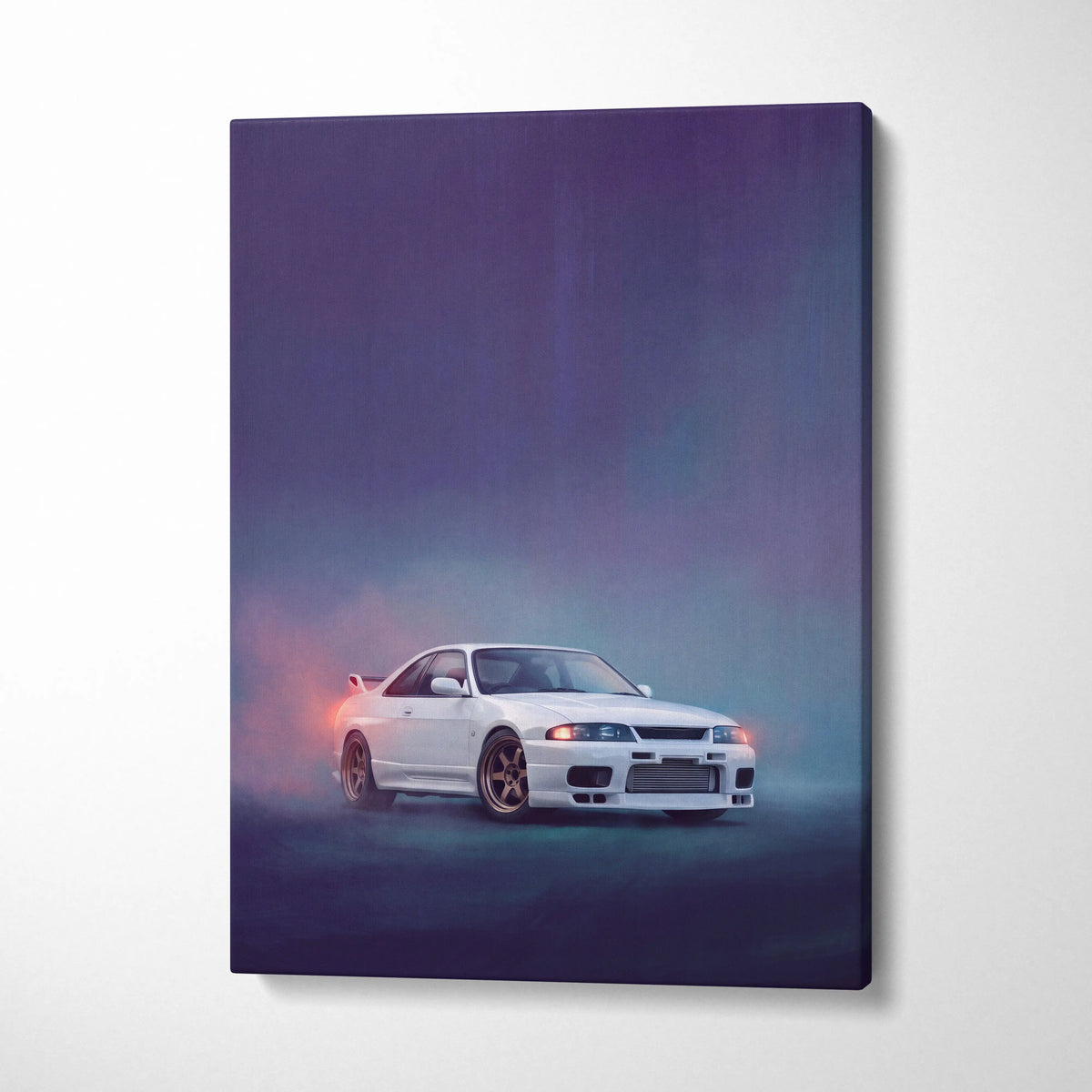Nissan Skyline GT-R R33 Inspired Car Wall Art - Japanese JDM Canvas Print for Bedroom Decor