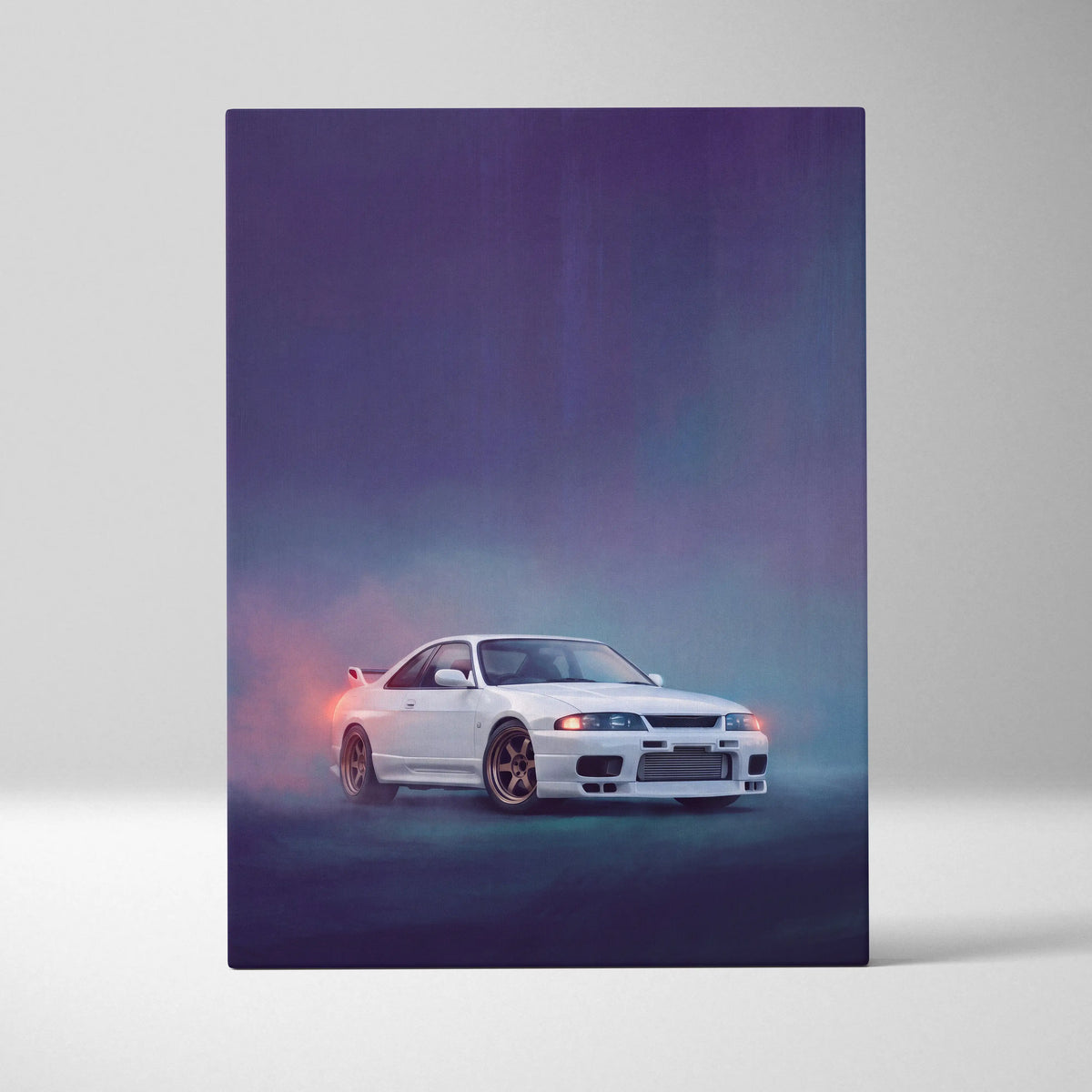 Nissan Skyline GT-R R33 Inspired Car Wall Art - Japanese JDM Canvas Print for Bedroom Decor