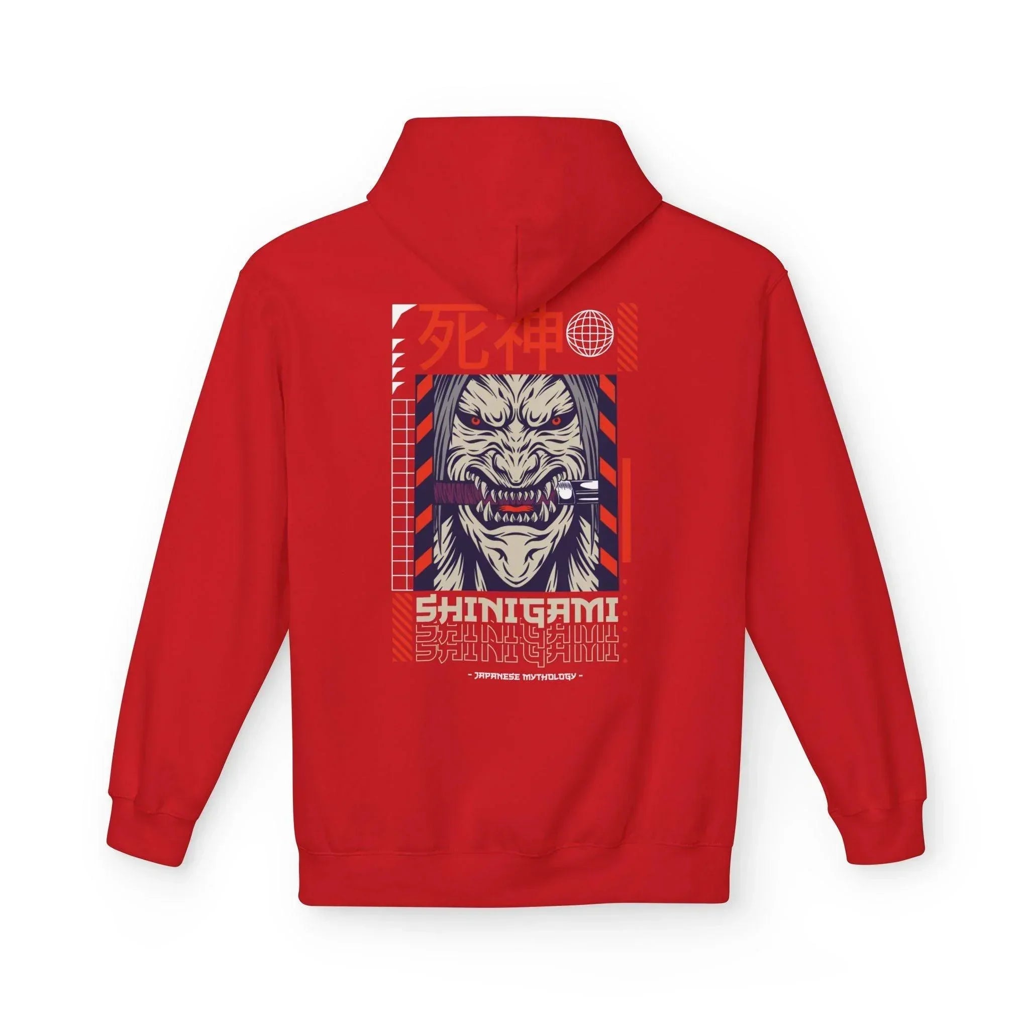 Shinigami-Inspired Japanese Streetwear Fleece Hoodie - Comfort Meets Cultural Style