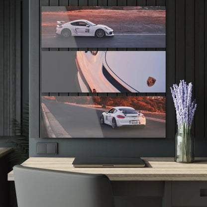 Porsche GT4 3-Piece Acrylic Wall Art #001 for Car Lovers