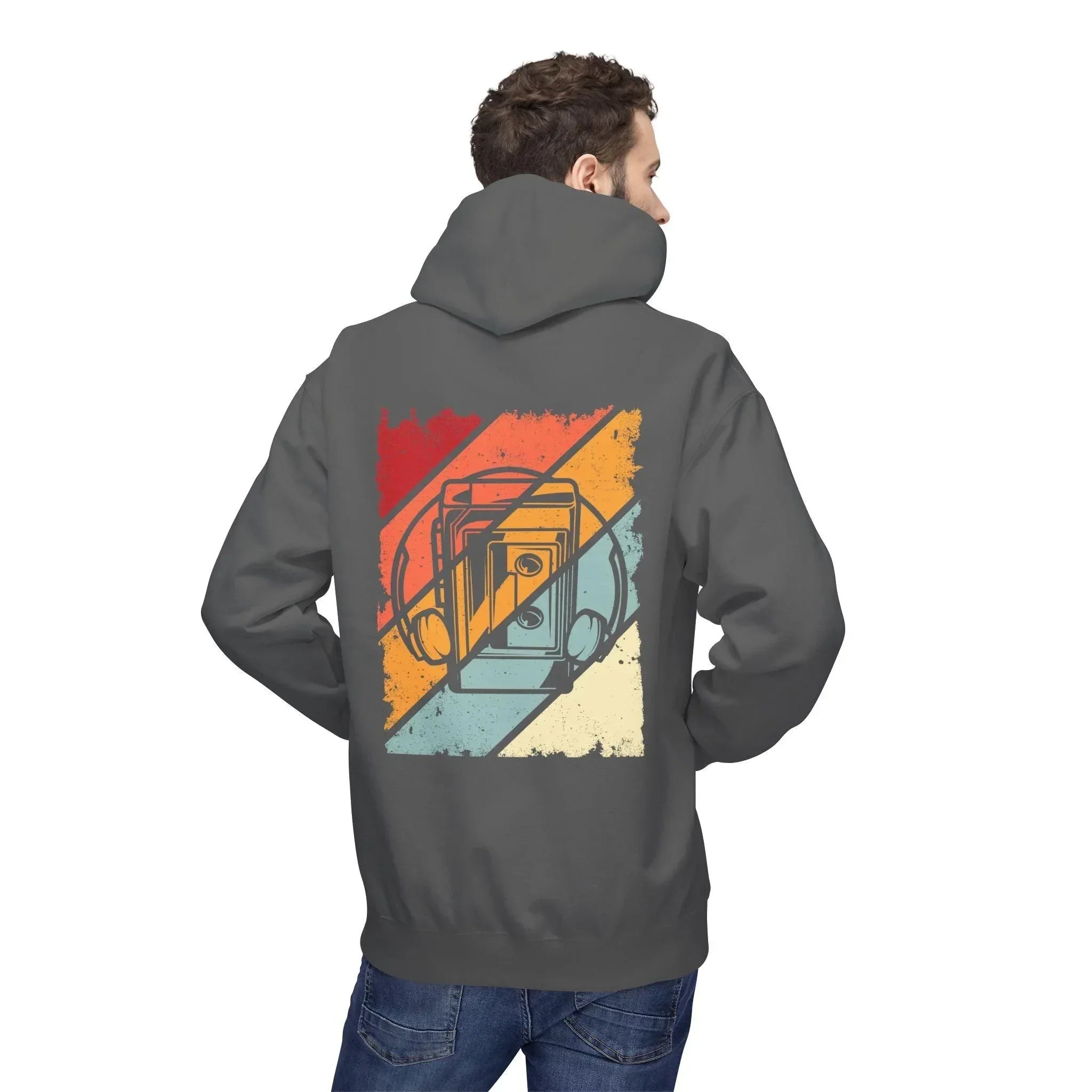 Cozy Vintage Walkman Fleece Hoodie - Stylish Comfort for Cold Days
