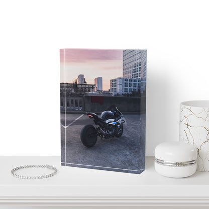 BMW S1000RR Drag Spec Motorcycle Acrylic Photo Block #001 - Throttle Designs