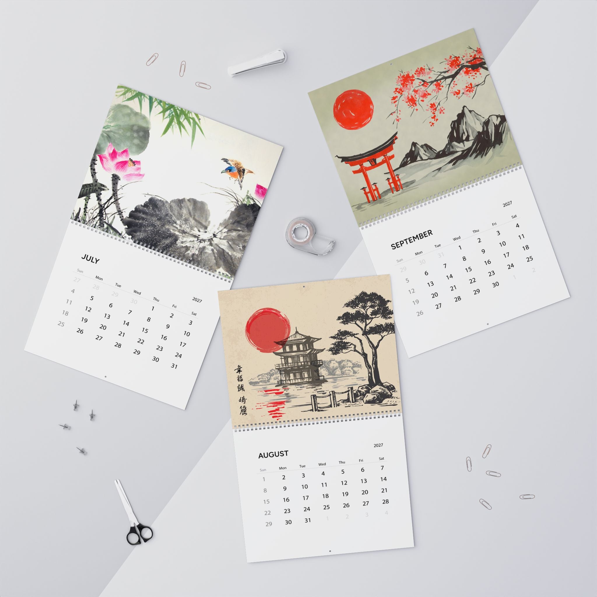 2027 Japanese Artwork Calendar – Japan Culture, Traditional Inspiration & Scenic Art Collection