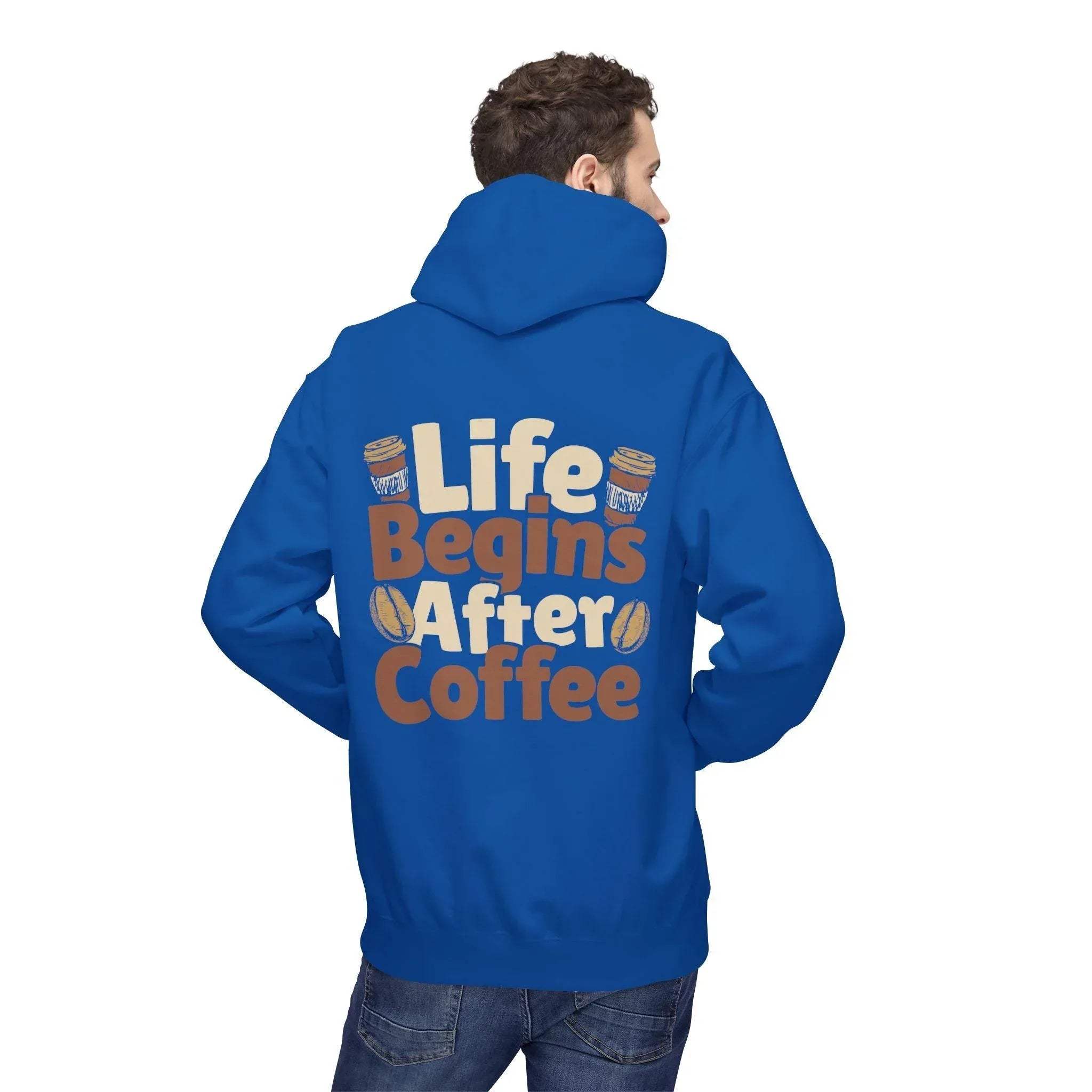 Cozy Life Begins After Coffee Fleece Pullover Hoodie