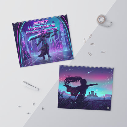 2027 Vaporwave Fantasy Art Calendar – Retro Futuristic Dreamscape Artwork Collection
