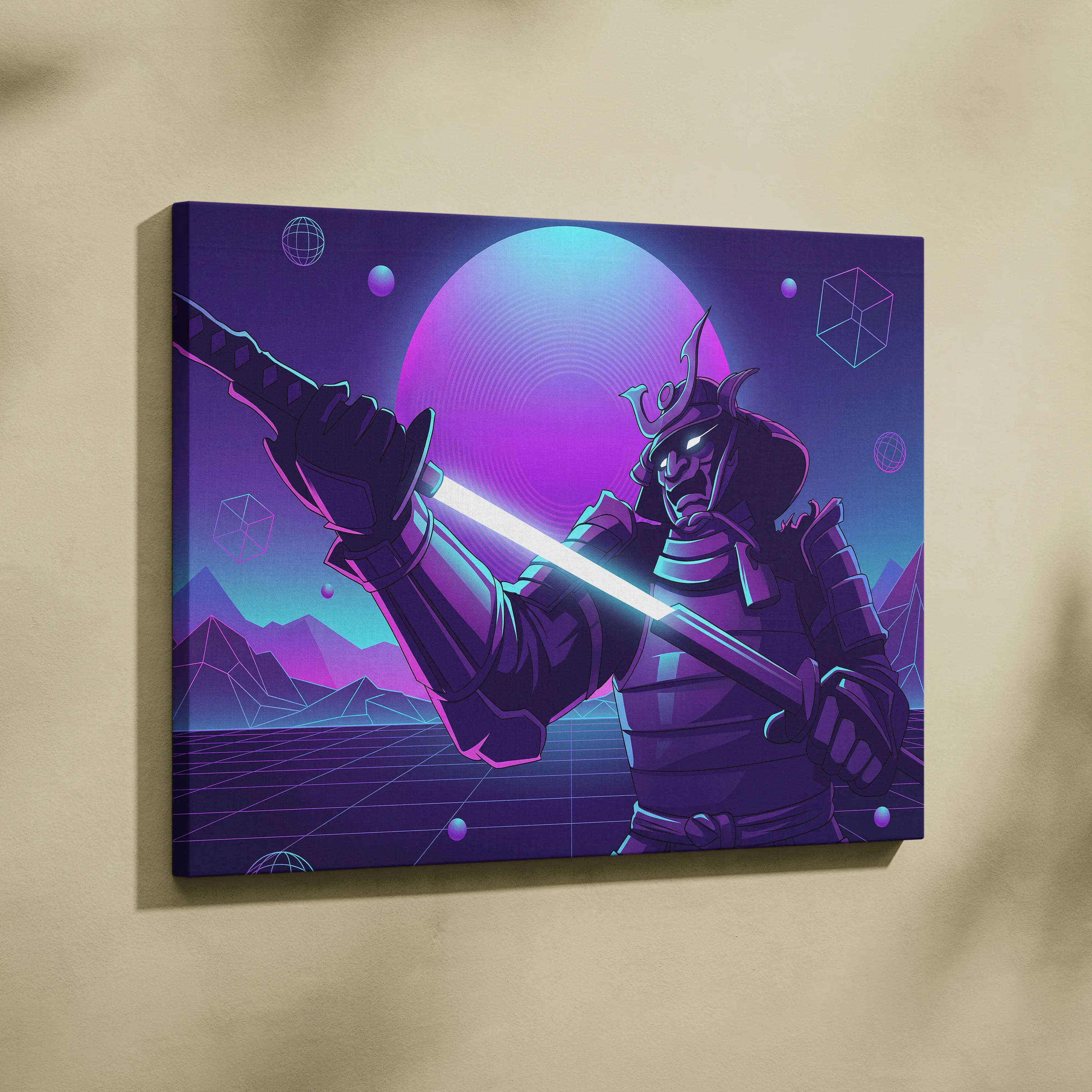 Vaporwave Neon Cosmos Canvas - Astronaut Neon Pink Blue Living Room Vaporwave Dreamy Retro Futuristic Neon Space Canvas