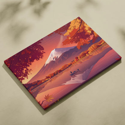 Vaporwave Neon Mountain Canvas - Vaporwave Landscape Neon Pink Purple Living Room Retro Dreamy Mood Modern Canvas Art