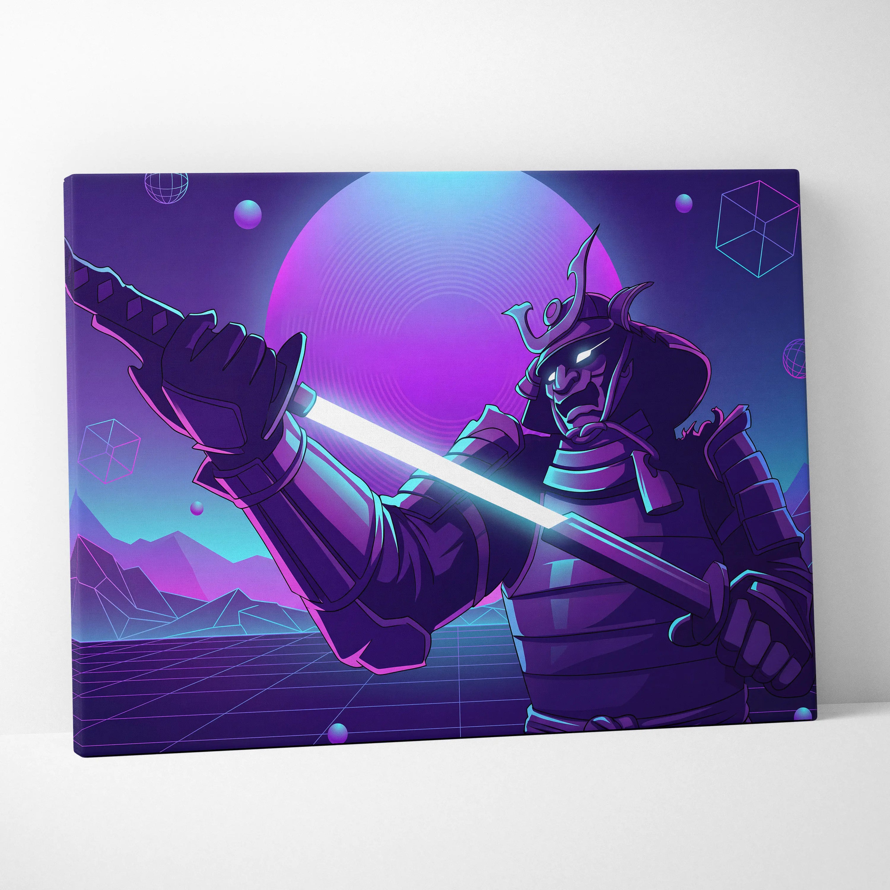 Vaporwave Neon Cosmos Canvas - Astronaut Neon Pink Blue Living Room Vaporwave Dreamy Retro Futuristic Neon Space Canvas