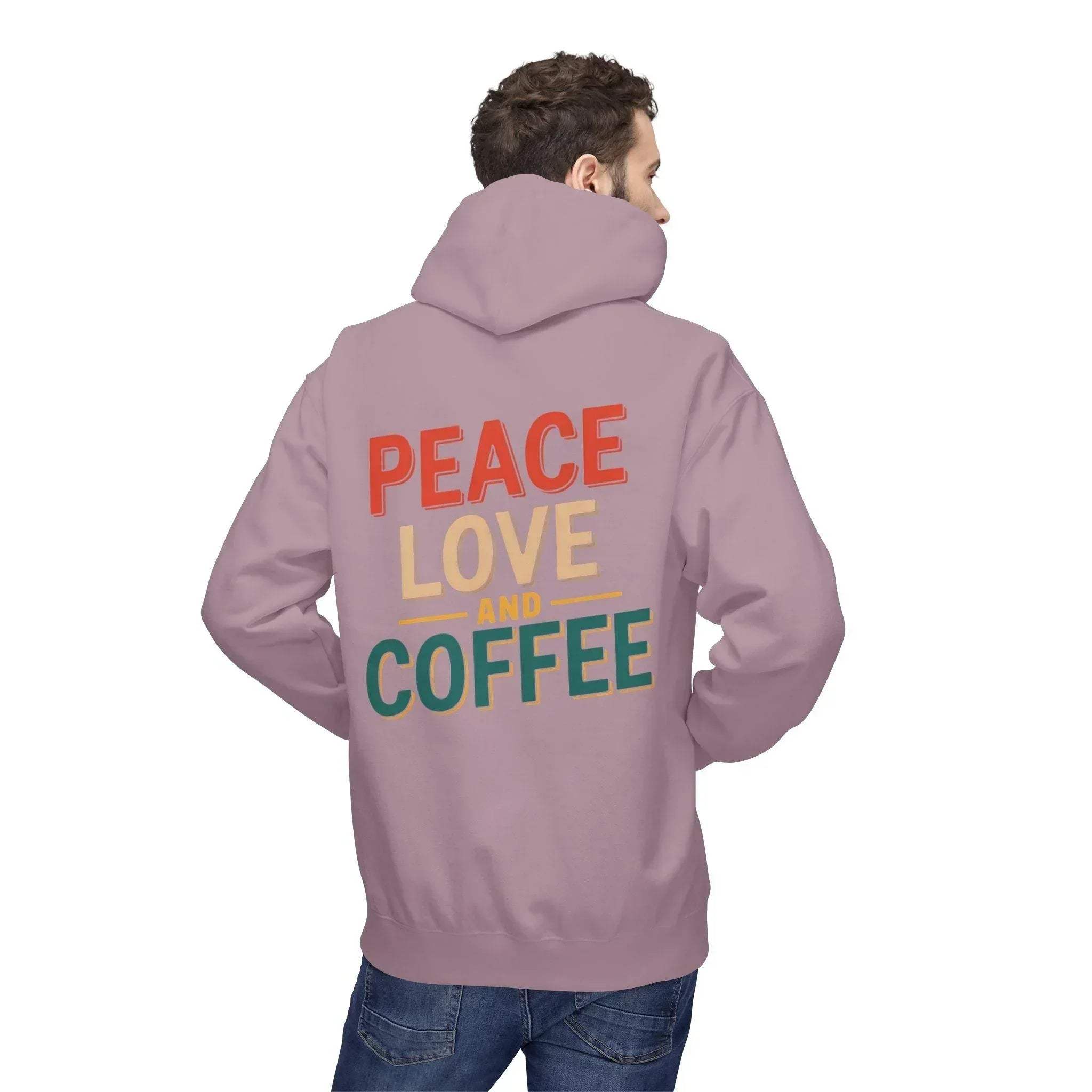 Cozy Coffee Vibes: Ultimate Peace, Love & Comfort Fleece Hoodie