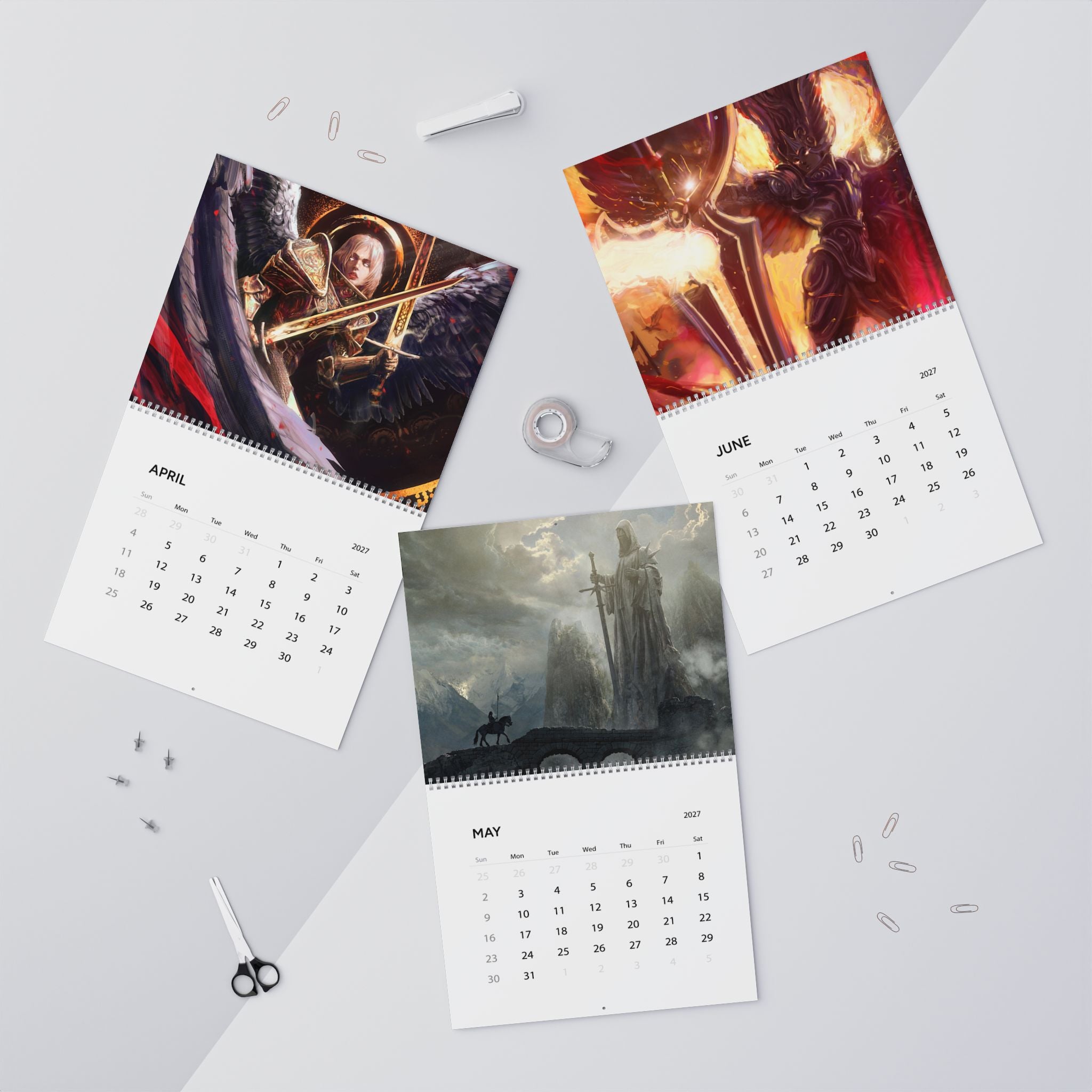 2027 Fantasy Artwork Wall Calendar – Epic Heroes, Magical Dreamscapes & Creative Fantasy Art