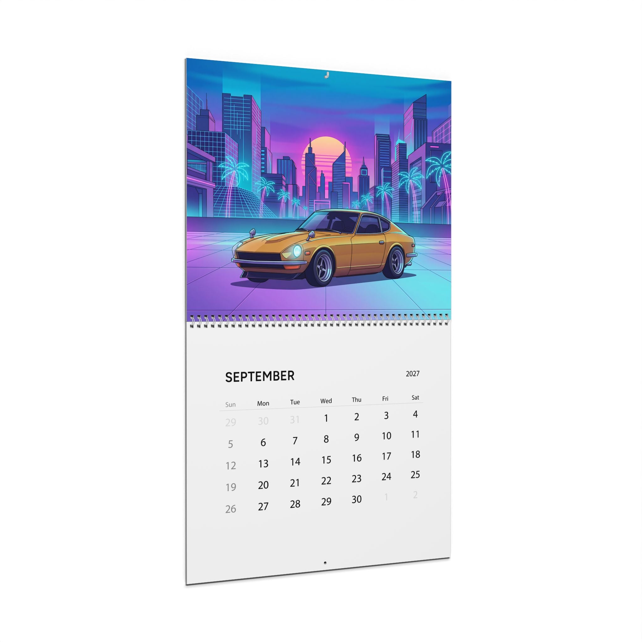 2027 JDM Vaporwave Wall Calendar – Japanese Tuner Cars, Street Performance & Retro Neon Artwork Collection