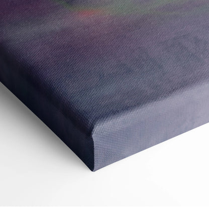 A porsche 911 gt3 rs inspired automotive wall art canvas print with deep navy blue woven texture and purple indigo gradient