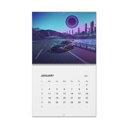 2027 Japanese Car Vaporwave Wall Calendar – JDM Performance, Street Cars & Neon Artwork Collection