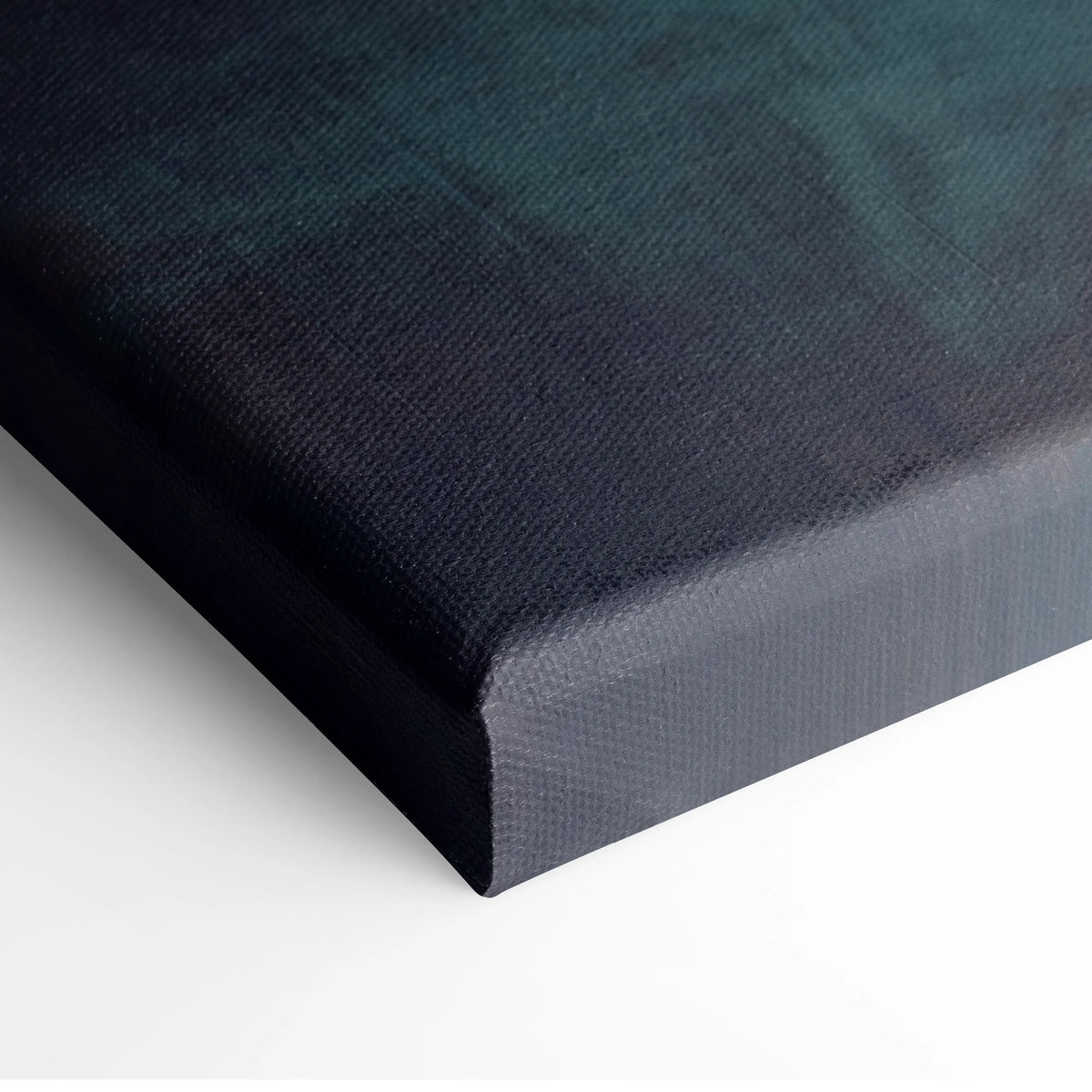 Dark teal canvas print with textured woven fabric surface featuring nissan skyline gtr r34 inspired car wall art for bedroom
