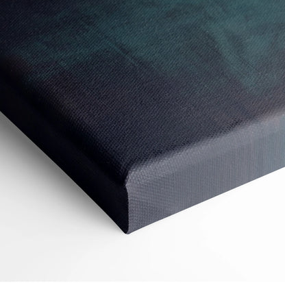 Dark teal canvas print with textured woven fabric surface featuring nissan skyline gtr r34 inspired car wall art for bedroom