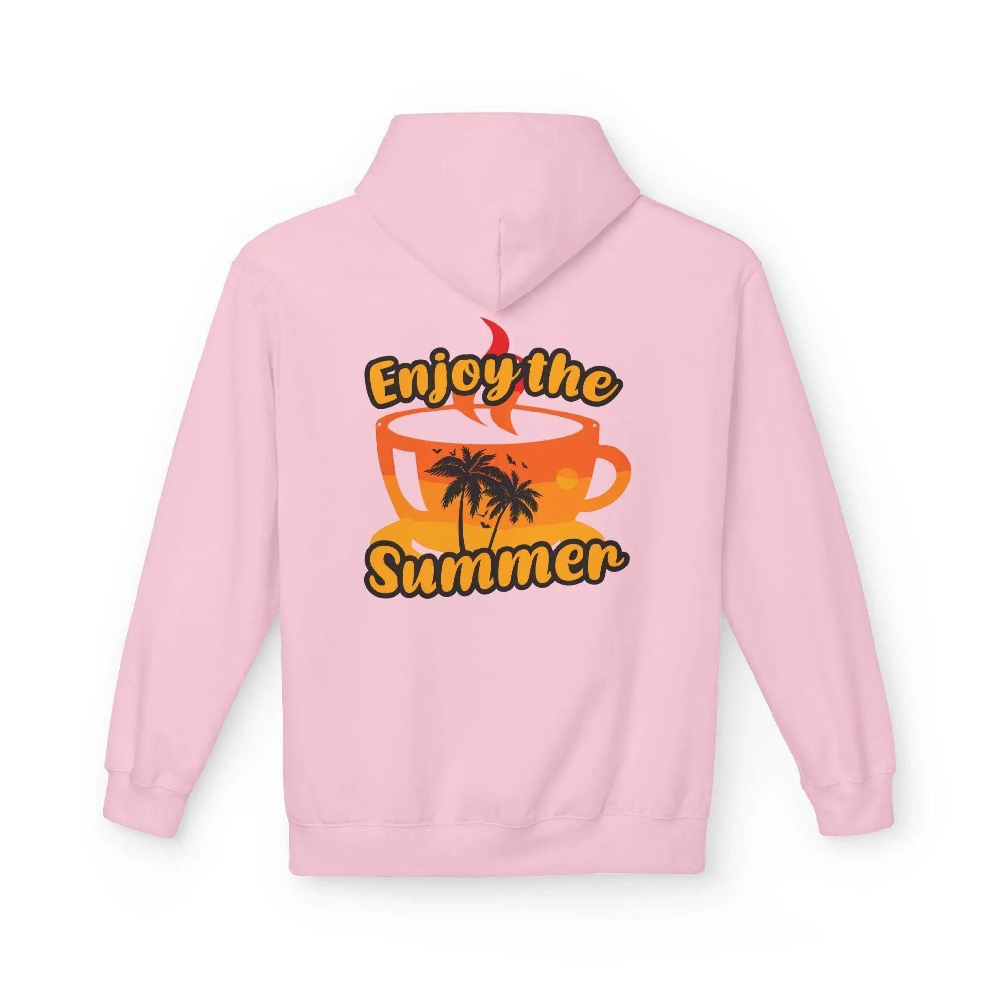 Cozy "Summer Vibes" Coffee Fleece Hoodie for Ultimate Comfort and Style