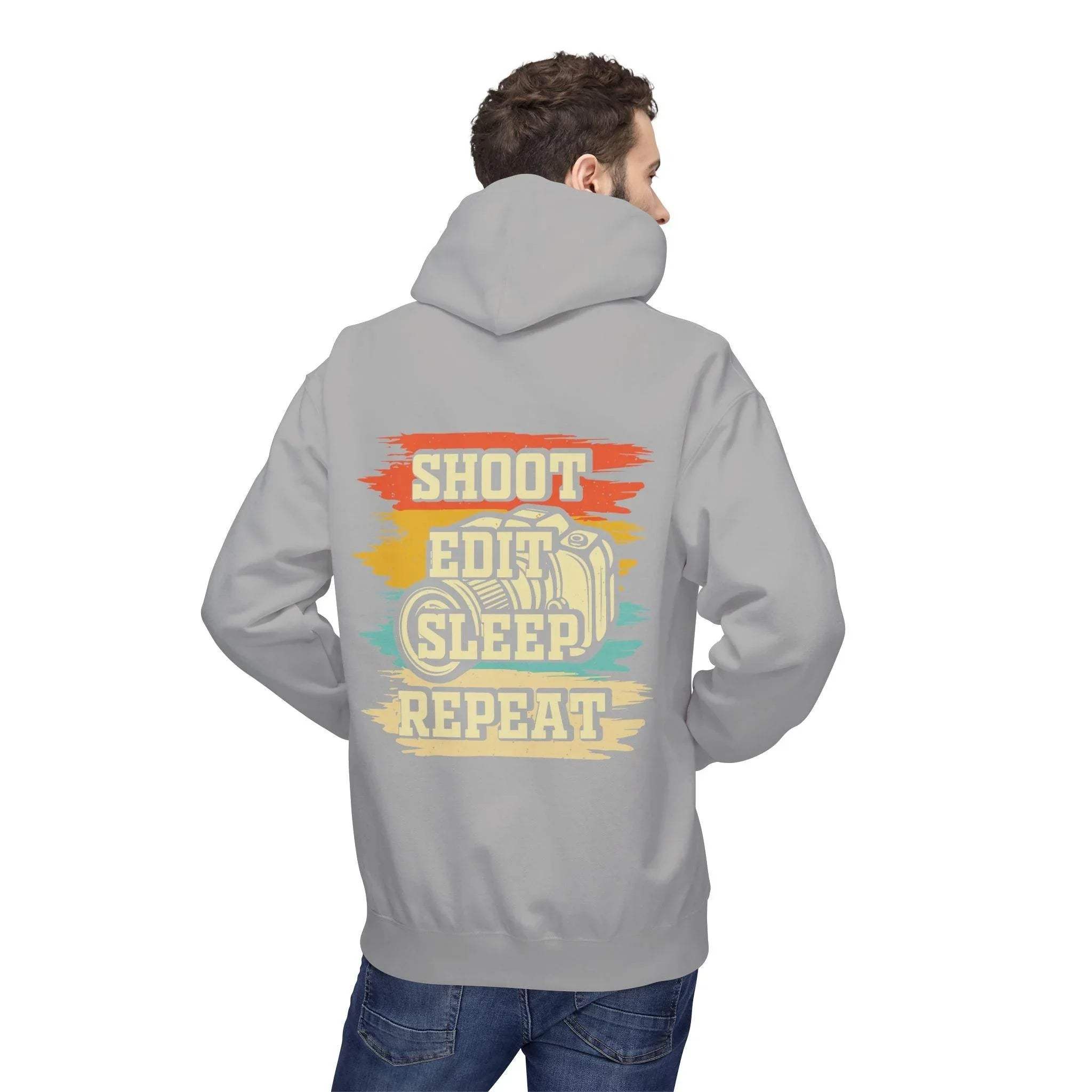 Creative Comfort: "Shoot, Edit, Sleep, Repeat" Fleece Hoodie for Trendsetters