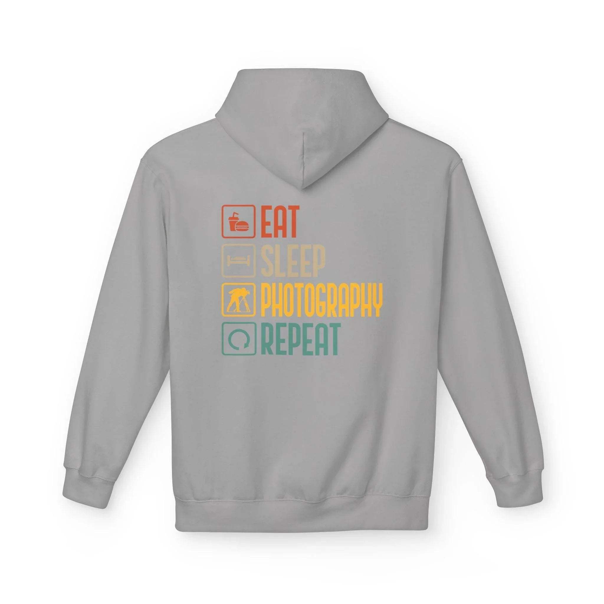 Cozy Photography Lover's Fleece Hoodie: "Eat, Sleep, Capture, Repeat"