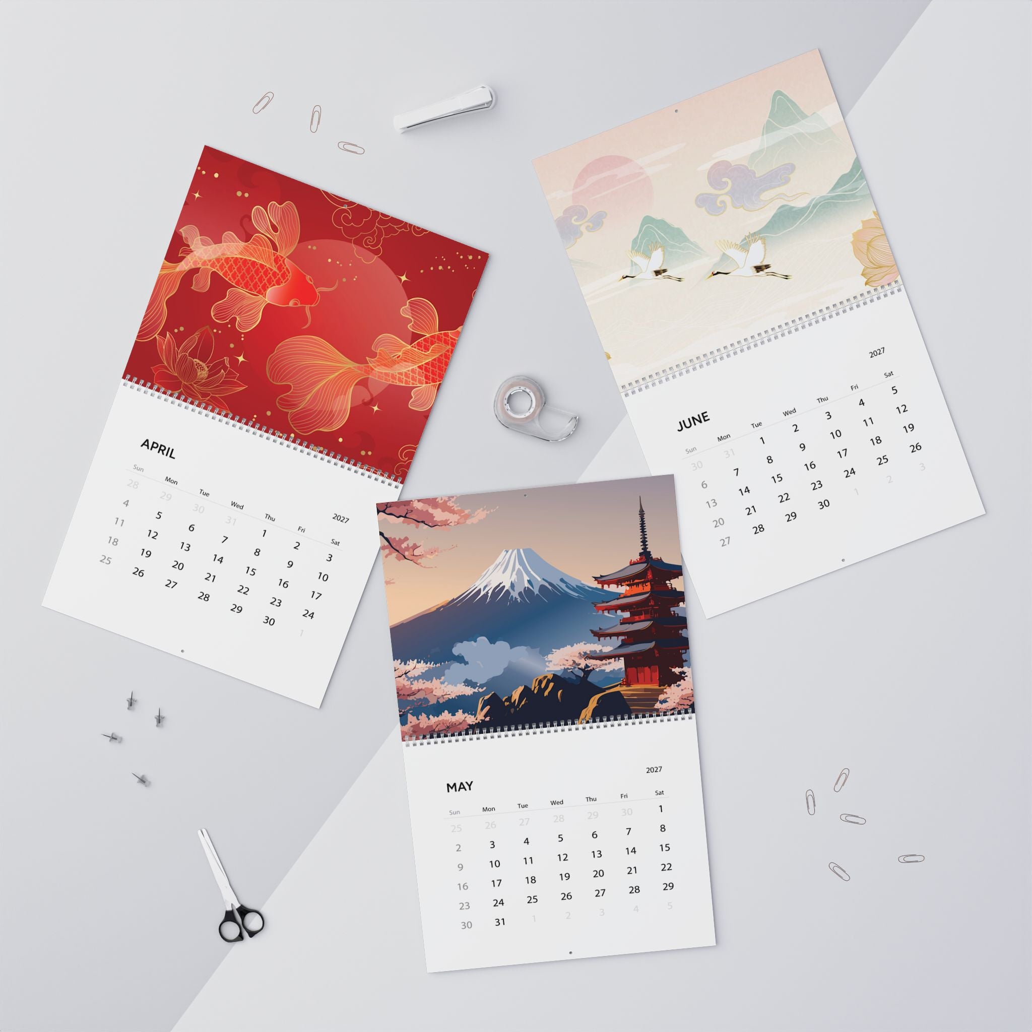 2027 Japan & Japanese Artwork Wall Calendar – Japanese Culture, Scenic Art & Colorful Inspired Designs Collection