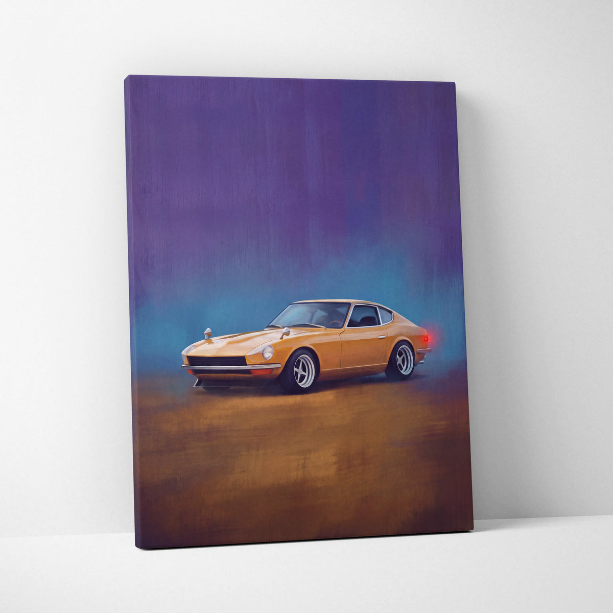 Datsun 240Z Inspired Automotive Wall Art - Classic Japanese Sports Car Canvas Painting