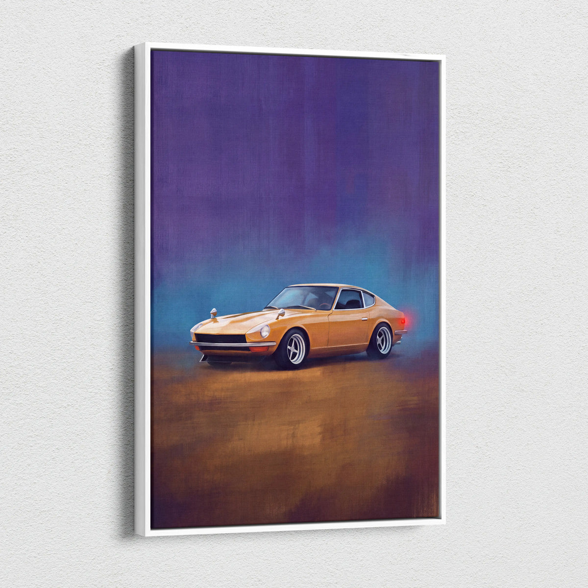 Datsun 240Z Inspired Automotive Wall Art - Classic Japanese Sports Car Canvas Painting