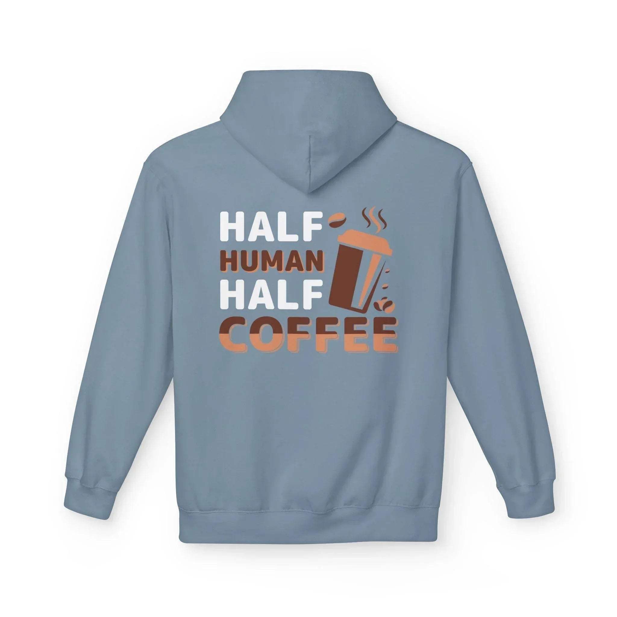 Cozy Coffee Lover's Fleece Hoodie: Half Human, Half Brewed Bliss