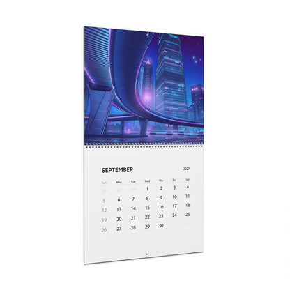 2027 Vaporwave Artwork Wall Calendar – Vibrant Retro Futuristic Art Collection
