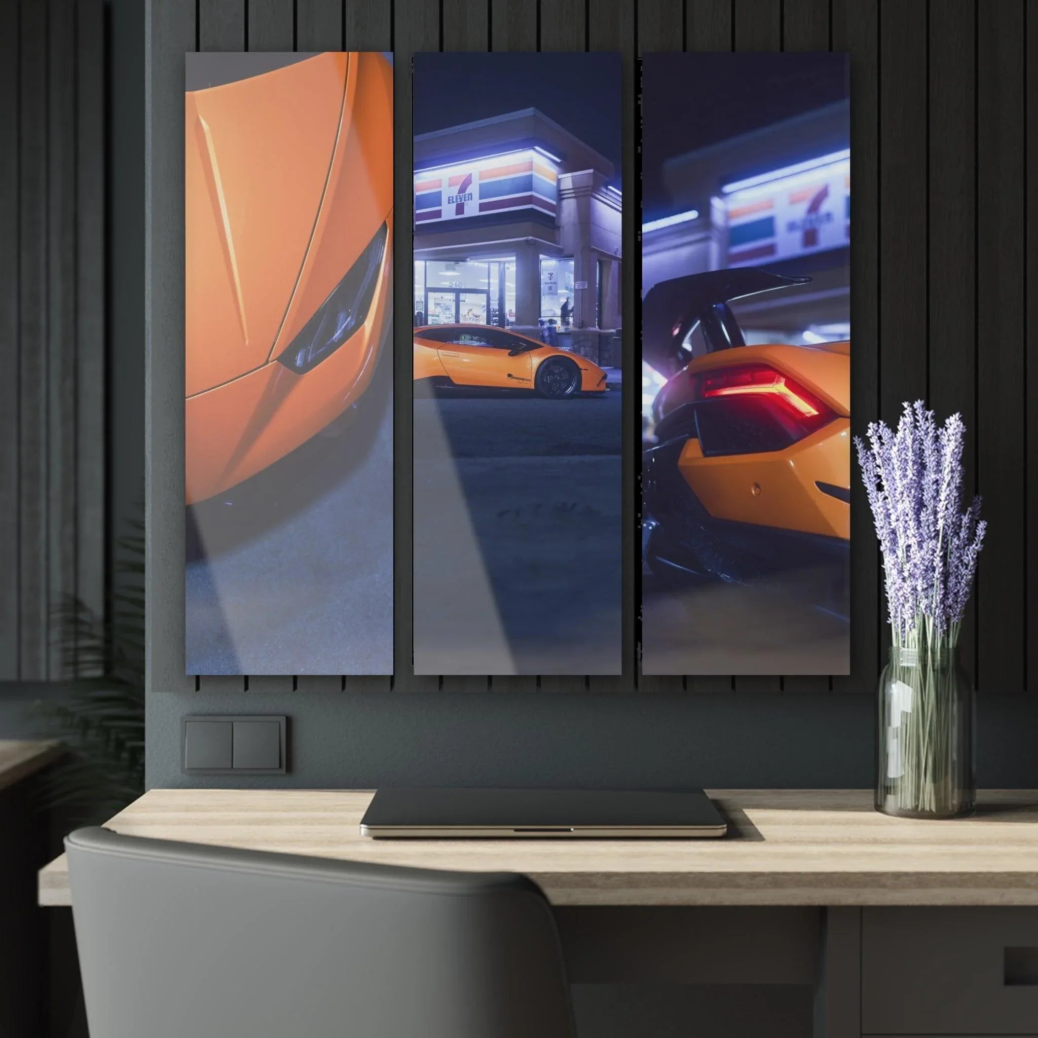 Lamborghini Huracan 3-Piece Acrylic Wall Art #004 for Decor