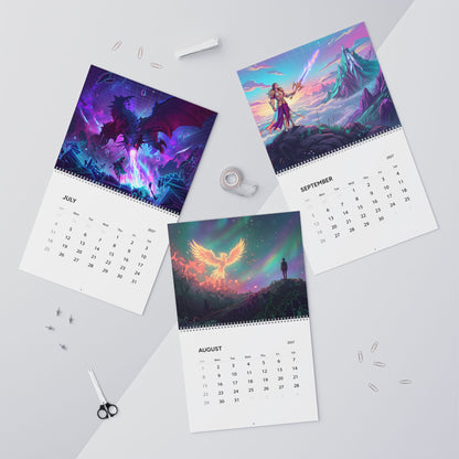 2027 Vaporwave Fantasy Wall Calendar – Dreamlike Retro Futuristic Artwork