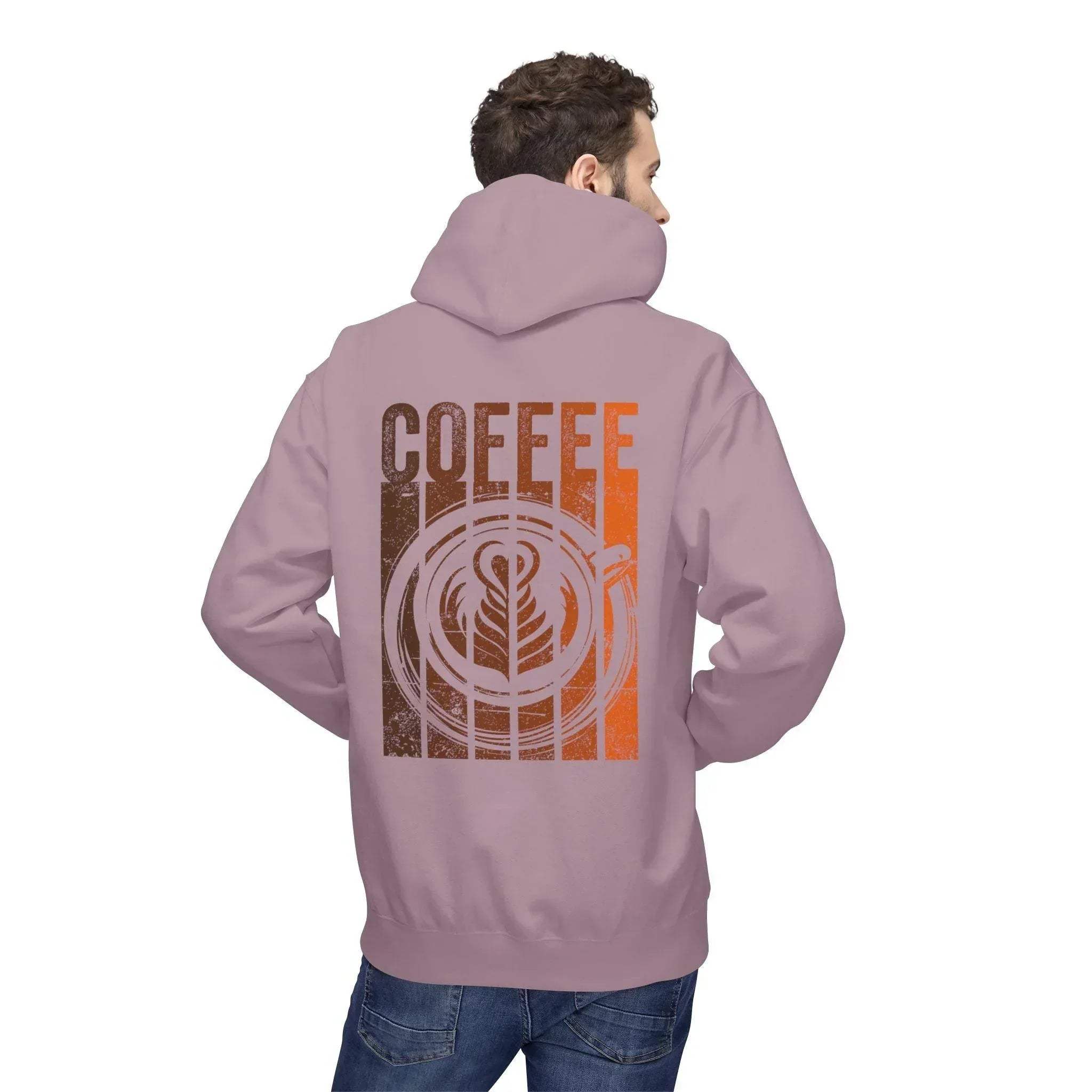 Chic Designer Coffee Fleece Pullover Hoodie for Ultimate Comfort