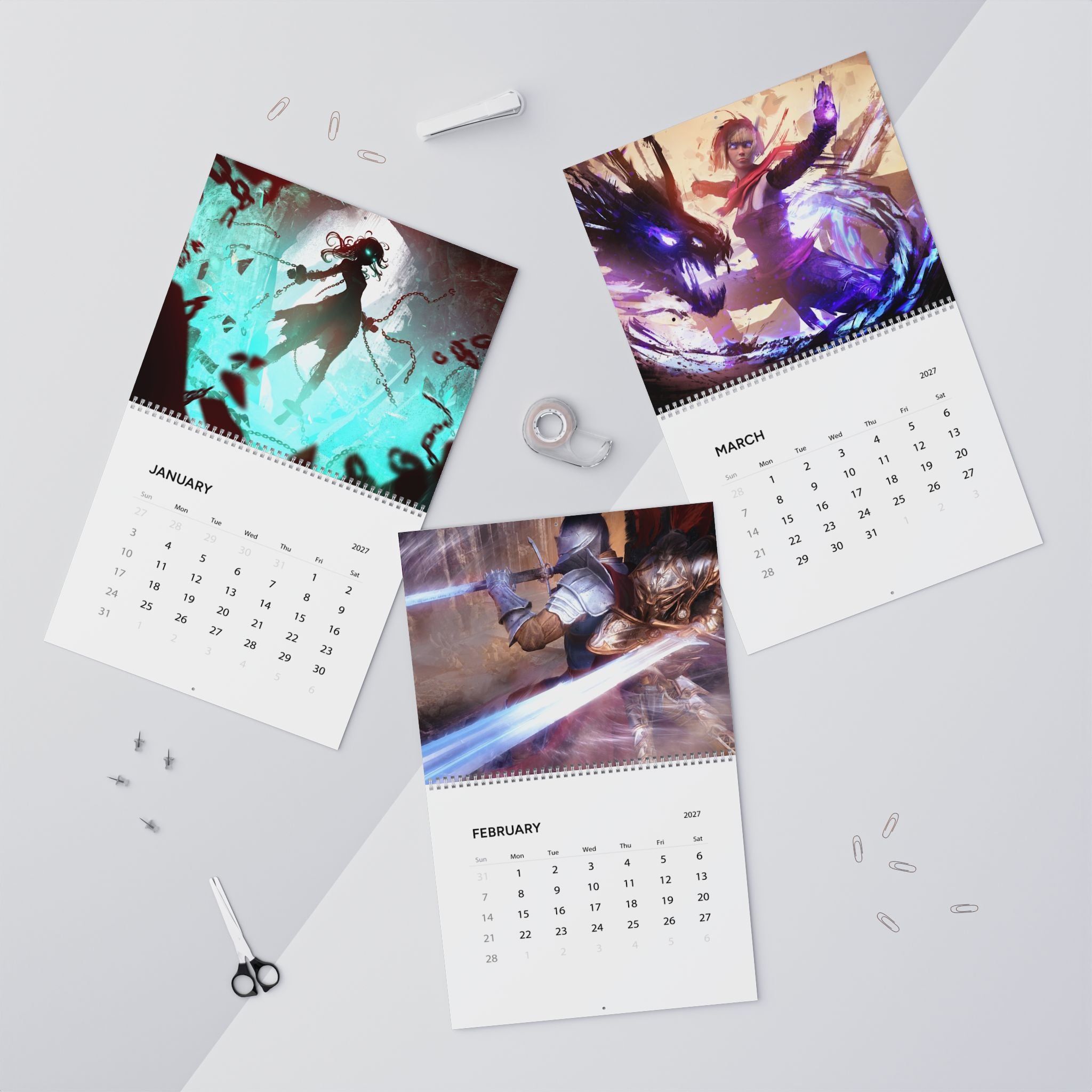 2027 Fantasy Character Wall Calendar – Mystical Artwork, Enchanted Worlds & Scenic Fantasy Art
